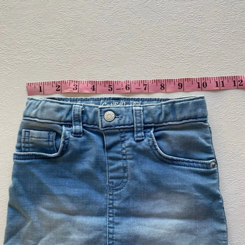 Cat & Jack Toddler Girls Denim Skirt 4T Light Wash Ultimate Stretch